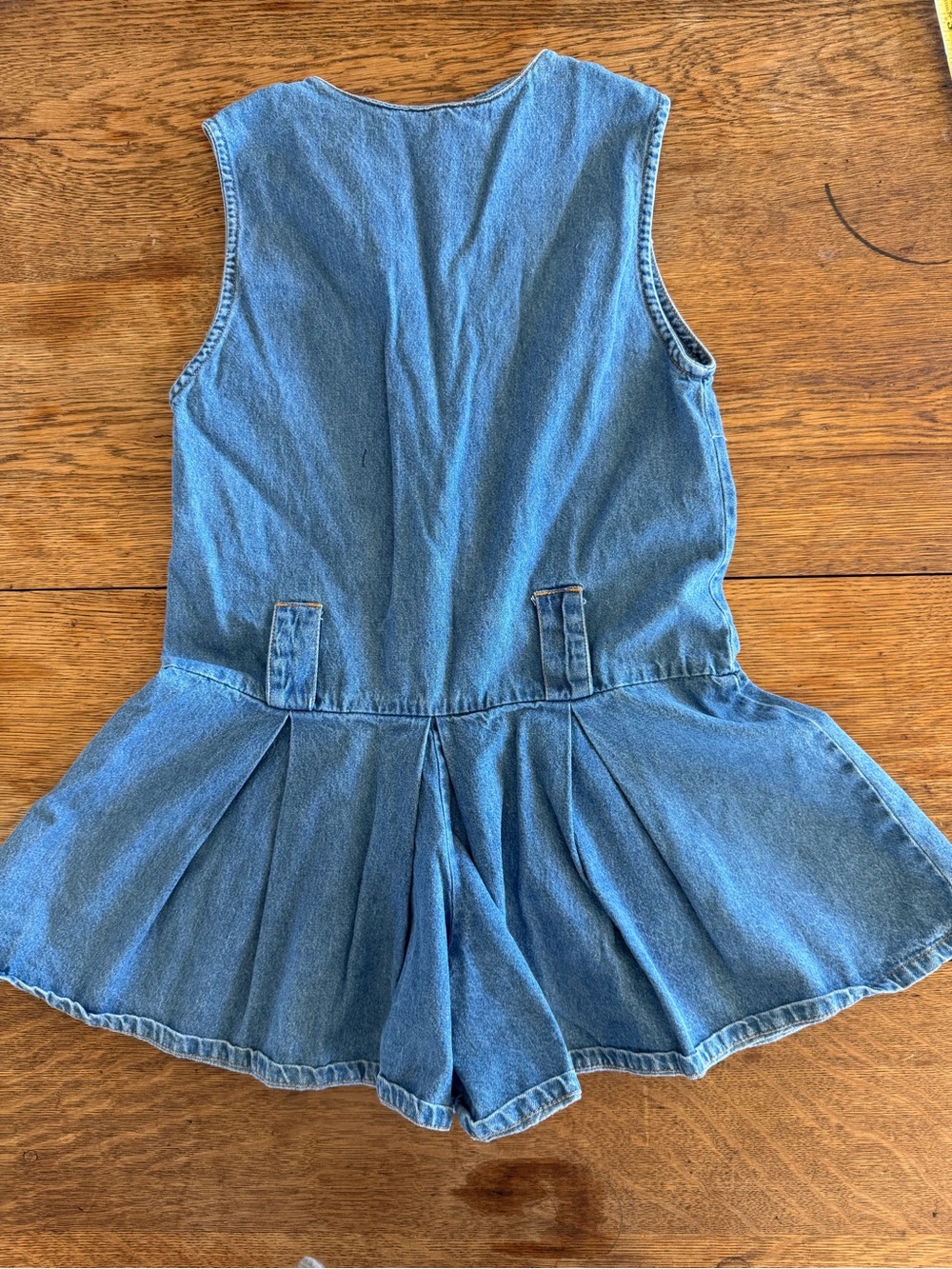 Vintage Jordache Blue Denim Sleeveless Romper - Picture 8 of 9
